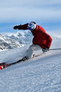 Preview wallpaper skiing, freeride, slopes, skier, snow