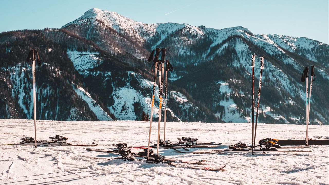 Wallpaper skis, mountains, snow