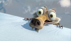 Preview wallpaper skrat, squirrel, ice age, ice, falling
