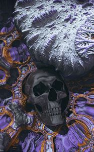 Preview wallpaper skull, 3d, abstraction, relief, surface, structure