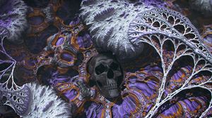 Preview wallpaper skull, 3d, abstraction, relief, surface, structure