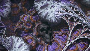 Preview wallpaper skull, 3d, abstraction, relief, surface, structure