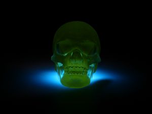 Preview wallpaper skull, 3d model, neon, shadow