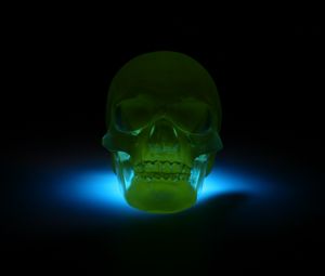 Preview wallpaper skull, 3d model, neon, shadow