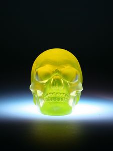 Preview wallpaper skull, 3d model, yellow