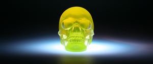 Preview wallpaper skull, 3d model, yellow