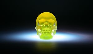 Preview wallpaper skull, 3d model, yellow