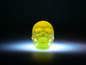 Preview wallpaper skull, 3d model, yellow