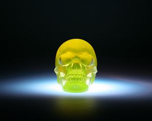 Preview wallpaper skull, 3d model, yellow