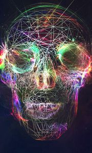 Preview wallpaper skull, abstract, bright, background