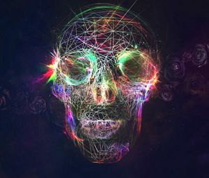 Preview wallpaper skull, abstract, bright, background