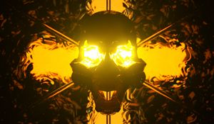 Preview wallpaper skull, art, backlight, light, dark