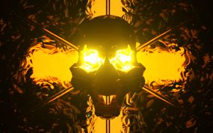 Preview wallpaper skull, art, backlight, light, dark