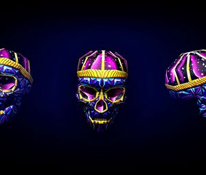 Preview wallpaper skull, art, bright, 3d