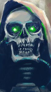 Preview wallpaper skull, art, hood, eyes