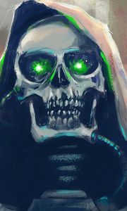 Preview wallpaper skull, art, hood, eyes