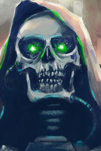 Preview wallpaper skull, art, hood, eyes