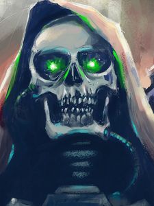 Preview wallpaper skull, art, hood, eyes