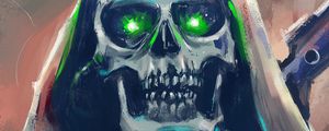 Preview wallpaper skull, art, hood, eyes