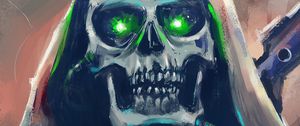 Preview wallpaper skull, art, hood, eyes