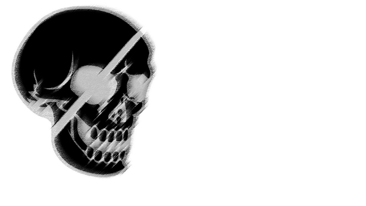 Wallpaper skull, black, white, drawing, pirate