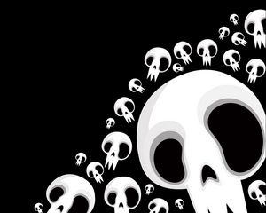 Preview wallpaper skull, black, white, drawing