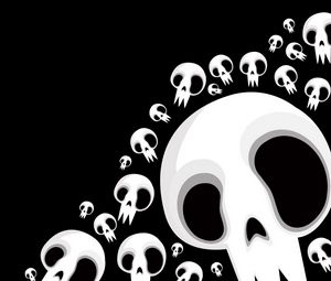 Preview wallpaper skull, black, white, drawing