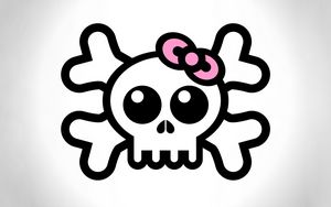 Preview wallpaper skull, bow, drawing