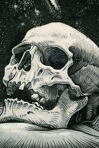 Preview wallpaper skull, bw, artwork