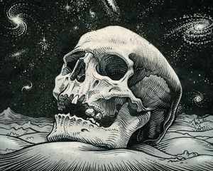 Preview wallpaper skull, bw, artwork