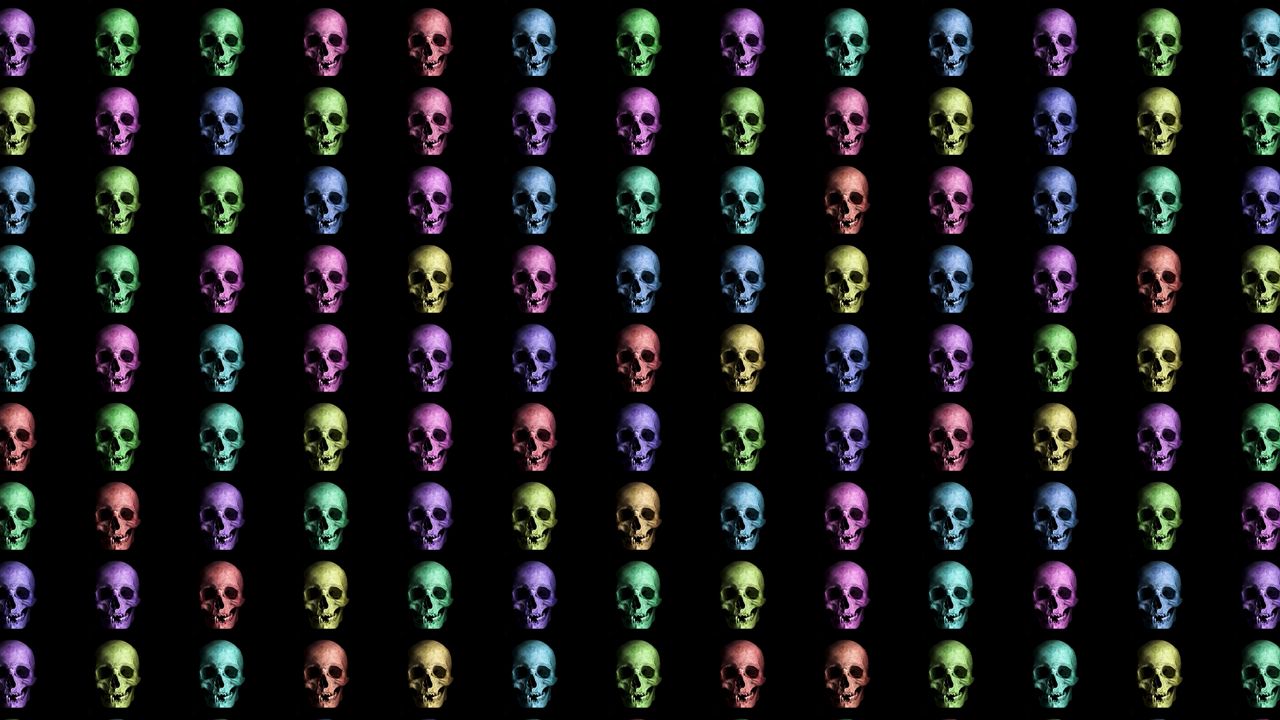 Wallpaper skull, colorful, texture