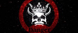 Preview wallpaper skull, crown, danger, inscription, shine