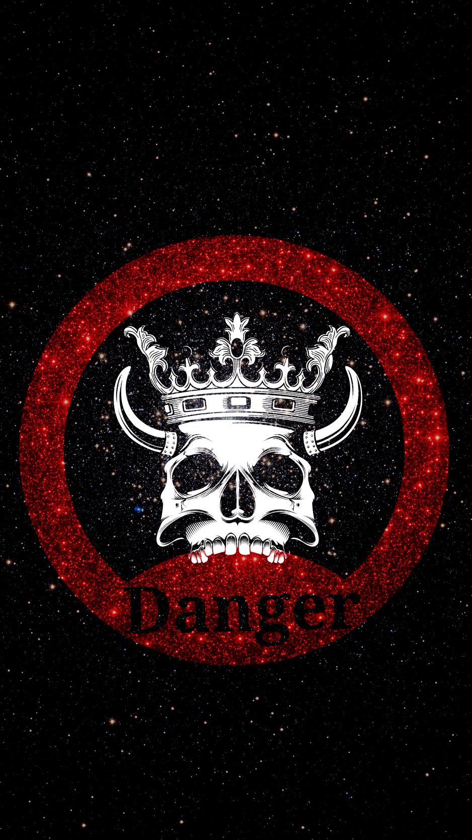 Download wallpaper 938x1668 skull, crown, danger, inscription, shine iphone  8/7/6s/6 for parallax hd background