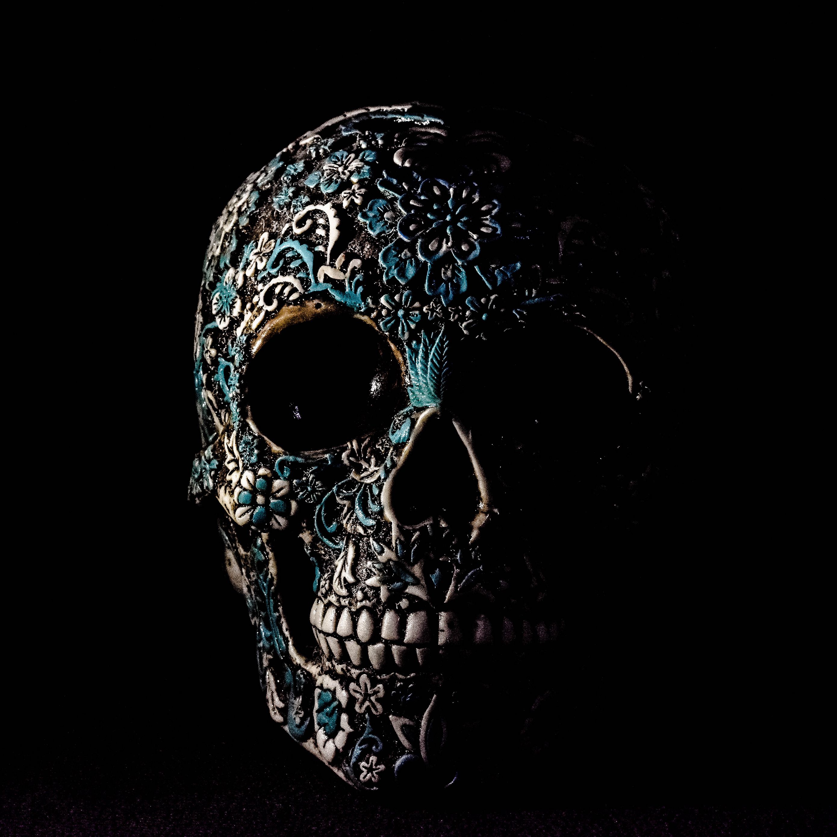 2780x2780 Wallpaper skull, dark, patterns, bones