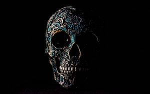 Preview wallpaper skull, dark, patterns, bones