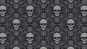 Preview wallpaper skull, drawing, gray, texture