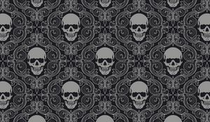 Preview wallpaper skull, drawing, gray, texture