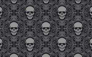 Preview wallpaper skull, drawing, gray, texture