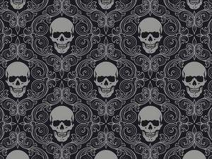 Preview wallpaper skull, drawing, gray, texture