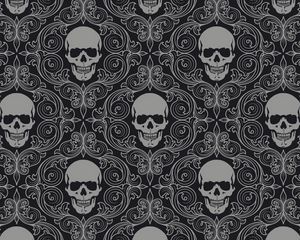 Preview wallpaper skull, drawing, gray, texture