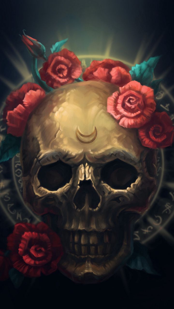 Wallpaper ID 56797  gun n roses skull artist digital art hd free  download