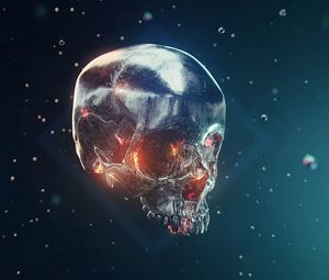 Preview wallpaper skull, form, cyberpunk, futurism