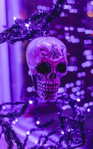 Preview wallpaper skull, garland, halloween, decoration