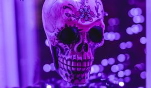 Preview wallpaper skull, garland, halloween, decoration