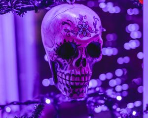 Preview wallpaper skull, garland, halloween, decoration