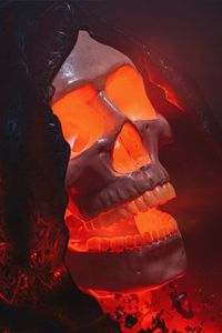 Preview wallpaper skull, glow, red, volume, art