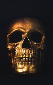 Preview wallpaper skull, gold, ornament, shine