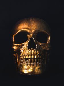 Preview wallpaper skull, gold, ornament, shine