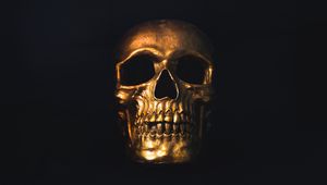 Preview wallpaper skull, gold, ornament, shine