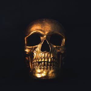 Preview wallpaper skull, gold, ornament, shine